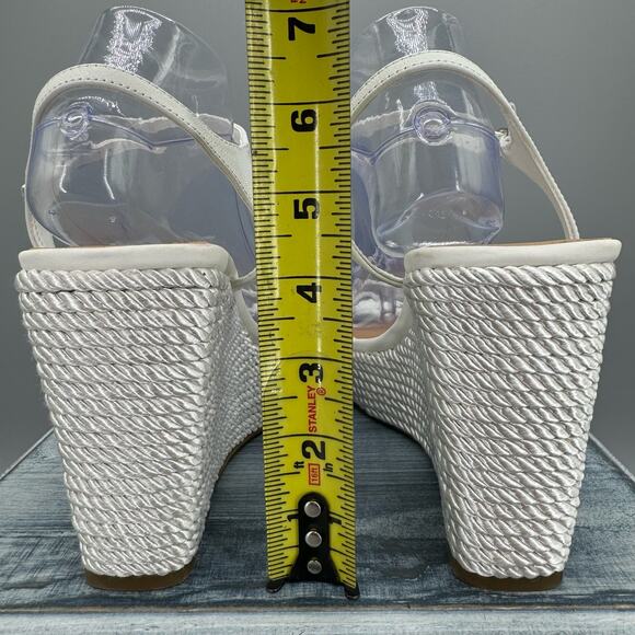 NEW Steve Madden Women’s Tory Twist Wedge Sandals White Size 10M - Picture 4 of 11